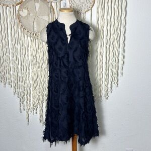 See by Chloe Navy Eyelash Fringe Dress Size 38Small